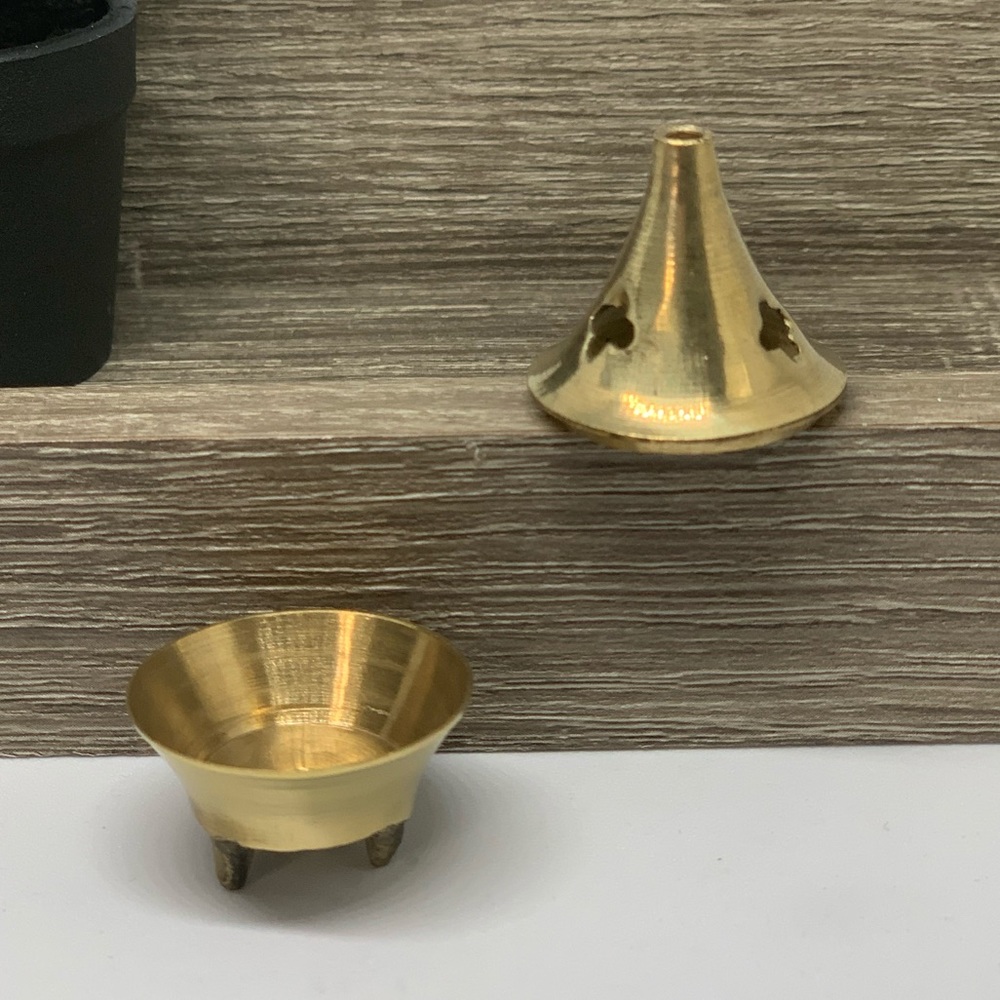 Incense Holder for Cones and Sticks Brass - Picture 4 of 7